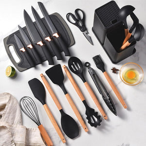 COCINA-PRO 19®  Set de Utensilios y Cuchillos de Cocina 19 piezas