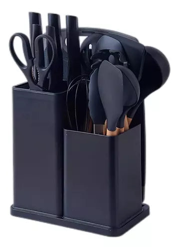 COCINA-PRO 19®  Set de Utensilios y Cuchillos de Cocina 19 piezas