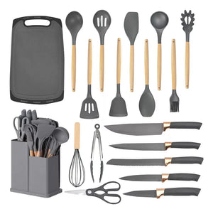 COCINA-PRO 19®  Set de Utensilios y Cuchillos de Cocina 19 piezas